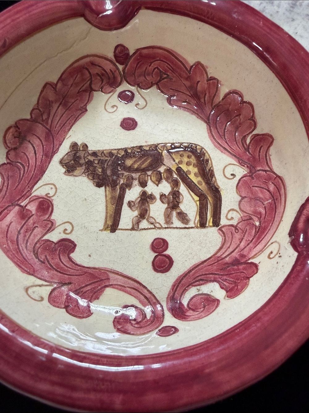 Italian Hotel Victoria Roma Ceramic Ashtray made in Italy